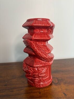 Red Ceramic Pagoda Tiki mug- Formosa Hollywood